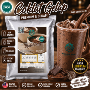 Dark Coklat Powder Mukmin Rich | Serbuk Minuman Premium Untuk Air Balang, Sticky Milk, Ais Blended & Aiskrim