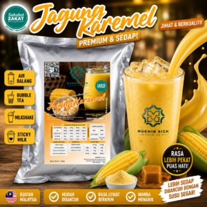 Jagung Caramel Powder Mukmin Rich | Serbuk Minuman Premium Untuk Air Balang, Sticky Milk, Ais Blended & Aiskrim