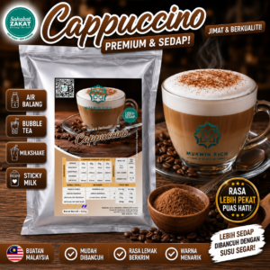 Cappucino Powder Mukmin Rich | Serbuk Minuman Premium Untuk Air Balang, Stic