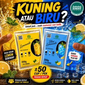Serbuk Lemonade 200g Mukmin Rich | Serbuk Minuman Premium Untuk Air Balang, Sticky Milk, Ais Blended & Aiskrim