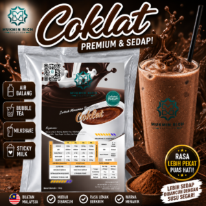 chocolate Powder Mukmin Rich | Serbuk Minuman Premium Untuk Air Balang, Sticky Milk, Ais Blended & Aiskrim