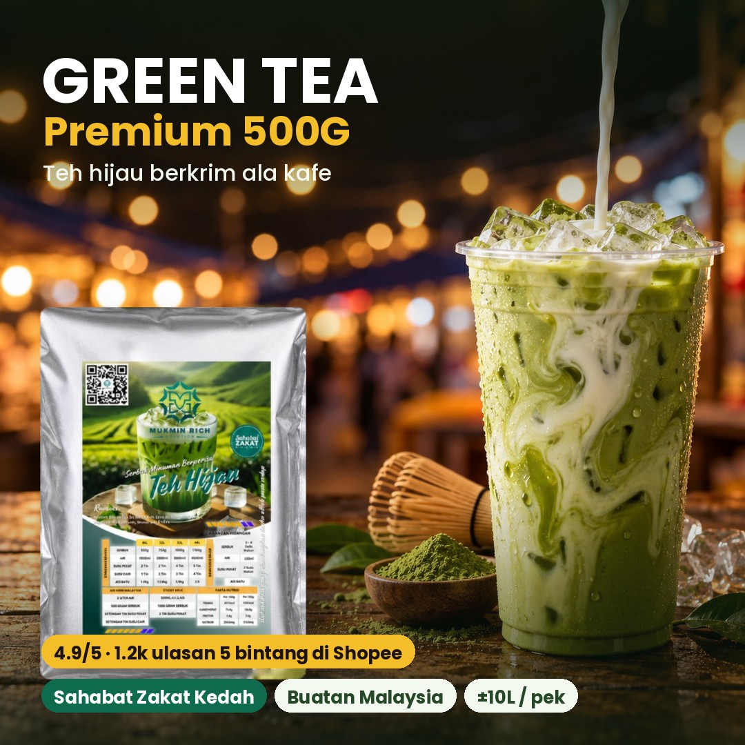 Green Tea Mukmin Rich — gambar utama pek sebenar