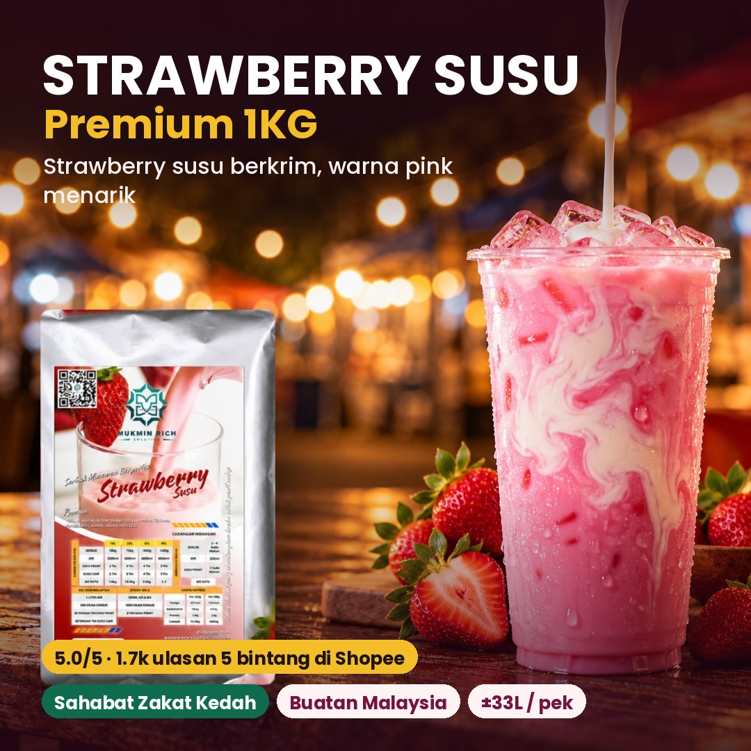 Strawberry Milk Mukmin Rich — gambar utama pek sebenar