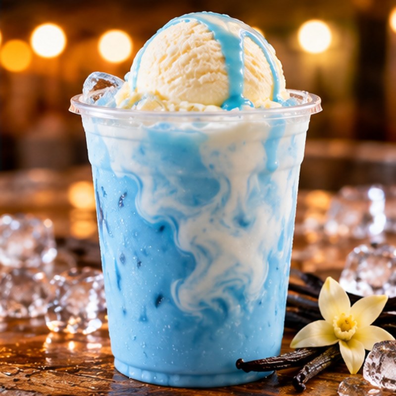 Float vanilla biru dengan aiskrim